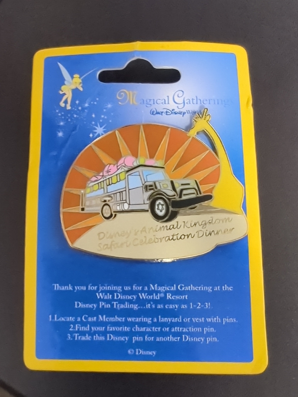 Disney Safari Celebration Enamel Pin — Orange, Yellow, Blue